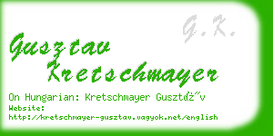 gusztav kretschmayer business card